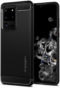 Чехол Spigen Rugged Armor, black - Galaxy S20 Ultra