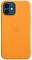 Кожаный чехол MagSafe для iPhone 12/12 Pro цвета золотой апельсин