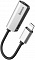 Переходник для наушников Baseus L32 IP Male to 3.5mm+IP Female Adapter Black/silver