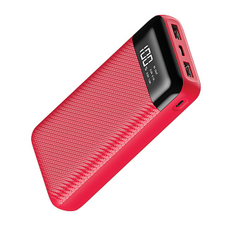 Внешний аккумулятор PB20DPD 20000мАч microUSB/TypeC диспл красный, B201