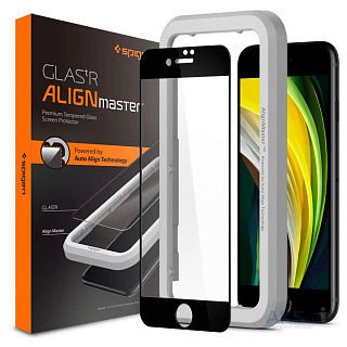 Защитное стекло Spigen Align Master FC (AGL01294) для iPhone 7/8/SE (Black)