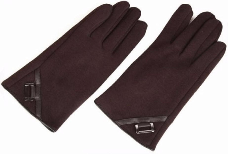 фото Перчатки iCasemore для емкостных дисплеев кашемировые с декором. Коричневый