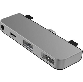 USB-хаб HyperDrive 4-in-1 USB-C Hub. Цвет серебристый