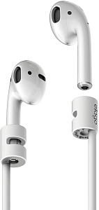 Силиконовый соединительный шнур для наушников Airpods Elago Strap / White