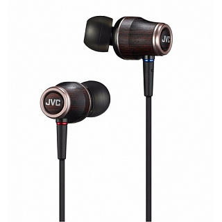 Наушники JVC проводные внутриканальные, модель HA-FW03-F, серия WOOD. Цвет: черный