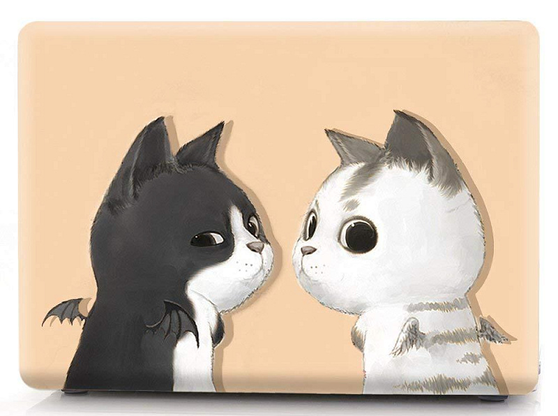 фото Чехол накладка пластиковая i-Blason для Macbook Pro13 A1706/A1708 Black White cat