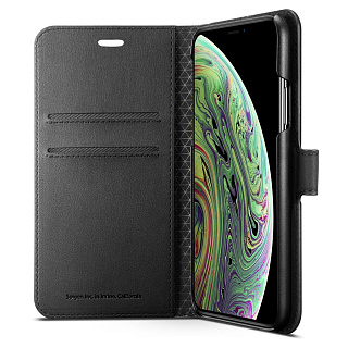 Чехол Spigen Wallet S, black - iPhone XS/X