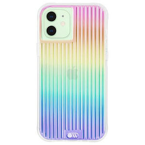 Чехол-накладка Case-Mate Tough Groove для iPhone 12 mini, покрытый антимикробным материалом Micropel. Дизайн: Iridescent