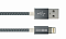 Кабель нейлон USB iPh5 8pin Mfi, TPE, Цв-ТемноСерый, 0,2m