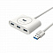UGREEN. USB концентратор (хаб) Ugreen USB 3.0 x 4, 1 м, цвет белый (20283)