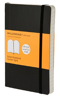 Блокнот в линейку Moleskine Classic Soft Pocket QP611 (Black)
