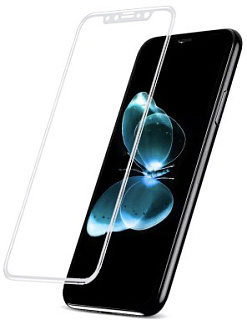 Защитное стекло Baseus Silk-screen 3D Arc Tempered Glass для iPhone X (White)