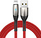 Кабель Baseus Horizontal Data Cable(With An Indicator Lamp)USB For iP 2.4A 1m Red