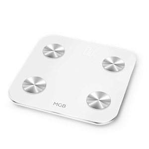 MGB. Умные Wi-Fi весы Body fat scale Glass Edition, цвет белый