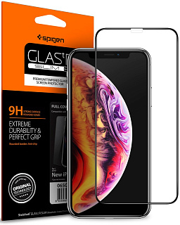 Защитное стекло Spigen Glass FC HD black - iPhone XS/X