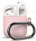 Чехол из силикона с карабином Elago Airpods hang case / Lovely pink