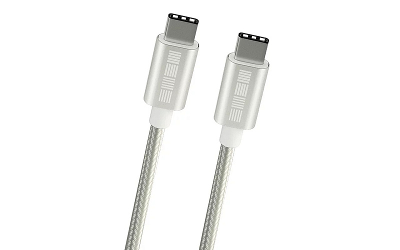 фото Type C-Type C USB2.0 кабель Silver, нейлон 1,0м, AA ,M-M