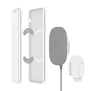 Магнитное беспроводное зарядное устройство Moshi SnapTo Wireless Charger. Цвет серый
