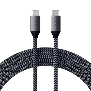 Кабель Satechi USB-C to USB-C, длина 2 м.
Satechi USB-C to USB-C 100W Charging Cable