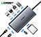 UGREEN. USB концентратор Ugreen 8 в 1 (хаб), 3 x USB 3.0, HDMI, RJ45, SD/TF, PD (50538)