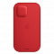Кожанный чехол MagSafe для iPhone 12/12 Pro красного цвета