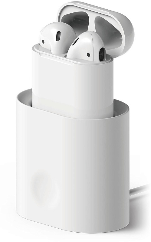 фото Зарядная станция из силикона Elago Airpods charging station - White