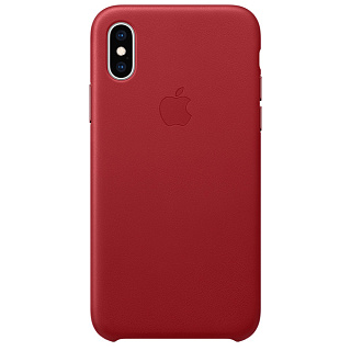 Кожаный чехол Apple Leather Case для iPhone XS, цвет (PRODUCT)RED красный