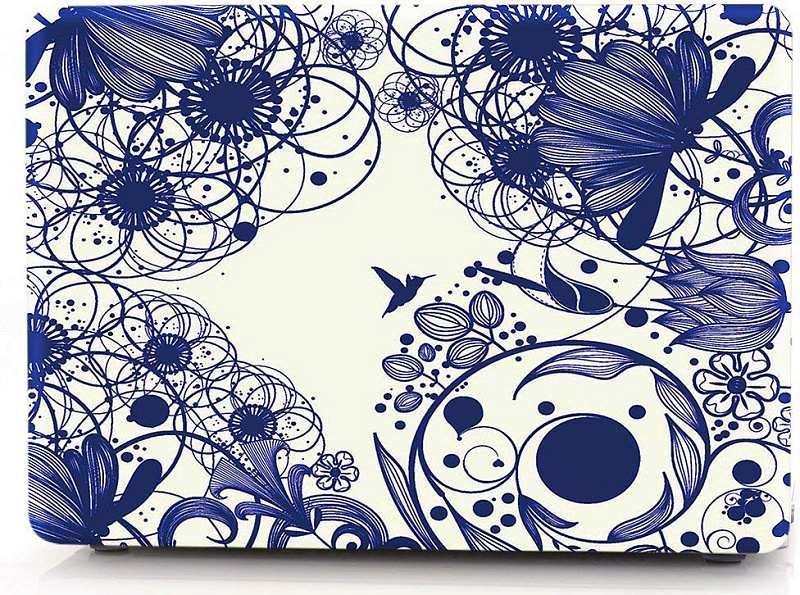 фото Чехол накладка пластиковая i-Blason для Macbook Air 13 blue line flower