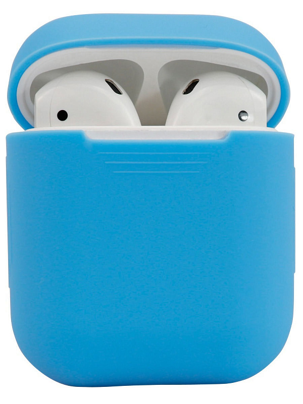 фото Силиконовый чехол для AirPods голубой
