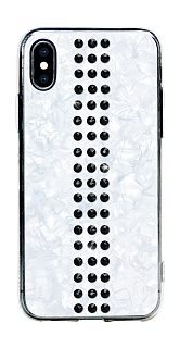 Чехол Bling My Thing для iPhone XS, с кристаллами Swarovski. Коллекция Stripe. Цвет белый