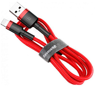 Кабель Baseus cafule Cable USB For lightning 2.4A 1M Red+Red