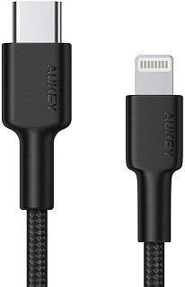 Кабель для iPod, iPhone, iPad Aukey Braided Nylon (CB-CL3) USB-C to Lightning 0.9m (Black)