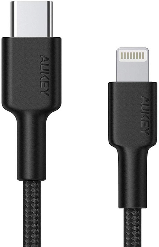 фото Кабель для iPod, iPhone, iPad Aukey Braided Nylon (CB-CL3) USB-C to Lightning 0.9m (Black)