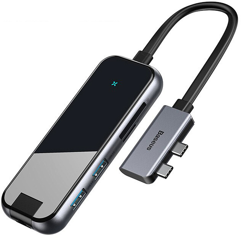фото USB-концентратор Baseus Multifunctional Hub (CAHUB-FZ0G) 2xUSB-C (Space Gray)