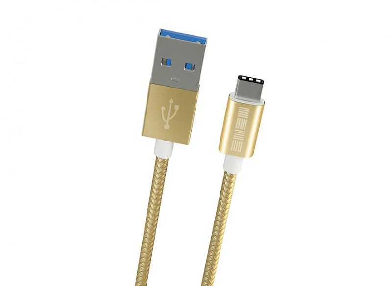 фото TypeC-USB A USB3.0 кабель нейлнон Gold, 2,0m