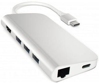 Мультипереходник Satechi Aluminum Type-C Multi-Port Adapter (Silver)