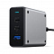 Сетевое зарядное устройство Satechi Compact Charger с технологией GaN Power. Порты: USB Type-C 100 Вт х 2, USB Type-A до12 Вт. Цвет: серый космос