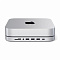 USB док станция с подставкой Satechi Mac Mini Stand & Hub для Mac Mini. Порты: 1x USB-C, 3 x USB, 3,5mm AUX, SD, microSD. Цвет: серебристый