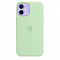 Силиконовый чехол MagSafe для IPhone 12 mini фисташкового цвета