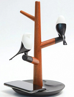 Cветильник с двойной fast-charge зарядкой Qis-HomeTree. Темный