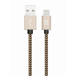 Кабель XtremeMac Premium Lightning to USB. Оплетка из нейлона. Длина 2м. Цвет золотой.