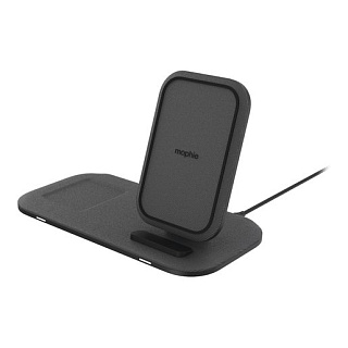 Беспроводное зарядное устройство Mophie Universal Wireless Charging Stand Plus. Цвет: черный. В комплекте адаптер питания от сети