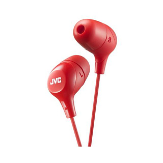 Наушники JVC проводные внутриканальные, модель HA-FX38-R-E, серия Marshmallow. Цвет: красный