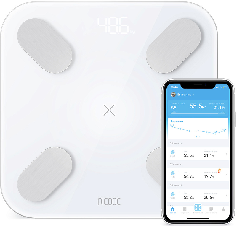 фото Умные диагностические весы Picooc Big Pro (6924917717148), цвет белый