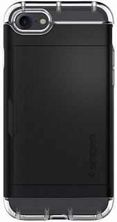 Spigen Crystal Wallet (042CS20981) - чехол-визитница для iPhone 7/8/SE (2020) (Black)