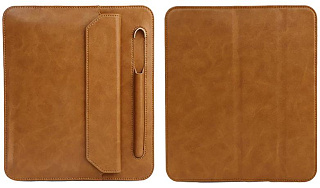 Чехол Jisoncase Mirco fiber leather for iPad Mini 5 (2019)  with pencli slot (brown)