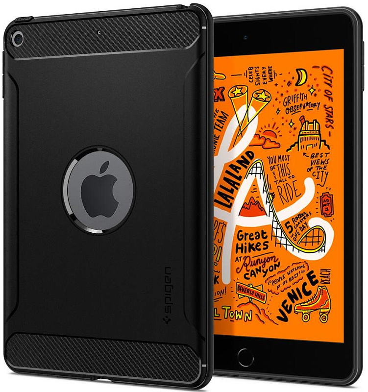 фото Чехол - накладка Spigen Rugged Armor, black - iPad mini 5 2019