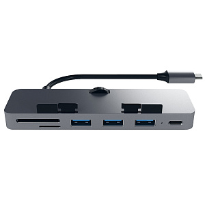 USB-C-концентратор Satechi Aluminum USB-C Clamp Hub для 24&quot; iMac - Silver. Цвет серый космос