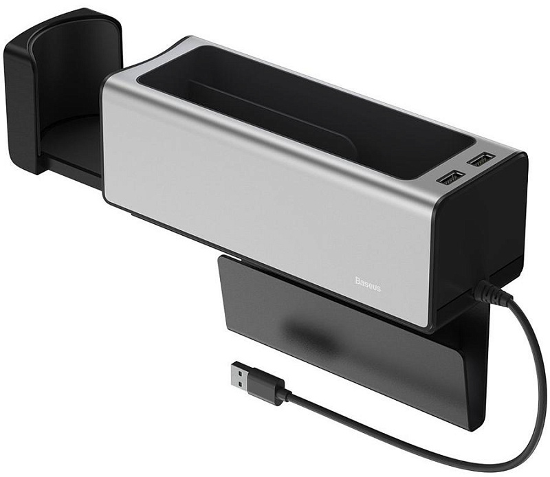 фото Органайзер Baseus Deluxe Metal Armrest Console Organizer CRCWH-A0S (Silver)