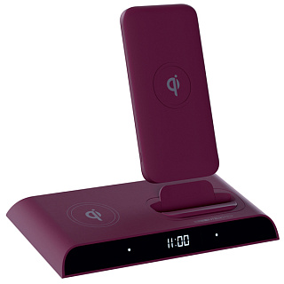 Внешний аккумулятор 10000мАч PB10DQi PRO док-станция Type-C PD бордо